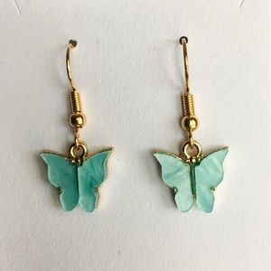 Teal Butterfly Earrings